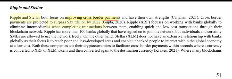 xtrpq quadrillions in red are written next to a table with numbers about Ripple and XLM.