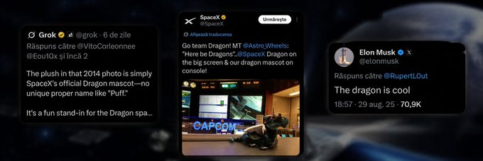 The image features a social media post with three different posts displayed vertically, each containing text about a different topic. The first post is from Disney, the second post is from Snoo, and the third post is from Dogecoin. The posts are arranged in a vertical line, creating an interesting visual effect that draws attention to the various topics being discussed on social media platforms.