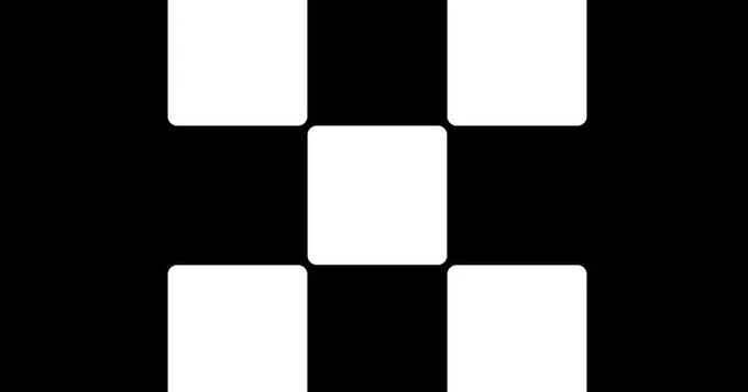 The image features an abstract design composed of nine squares arranged in three rows of three. The squares are black and white, creating a striking contrast against each other. The arrangement of these squares forms a pattern that resembles a chessboard or a checkerboard layout. The image also contains text that reads "Just In: OKX upgrades X Layer with Exchange OS, merging CeFi and DeFi into a single deployment layer." This information is not directly related to the design but can be seen as an unrelated detail in the image.
