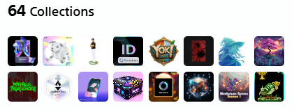 The image features a long white banner with various icons, including logos for different apps or games. These icons are arranged in a row, showcasing a collection of 64 distinct designs. The first icon at the top displays an ID badge, while the last one is a game-related icon. The rest of the icons vary in size and design, representing a diverse range of applications or games. The image also includes text that reads "Ultimate guide to Season 11 badges on @soneium".