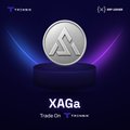 The image shows a promotional graphic for "XAGa Tokenized Silver" on the XRP Ledger, featuring a silver coin with a mountain-like emblem on a dark pedestal with purple and blue lighting, directly illustrating the post's announcement of the tokenized silver asset going live.