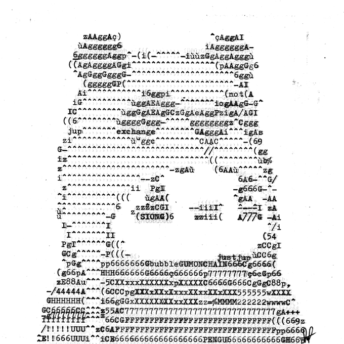 ASCII art of a bear character holding popcorn and soda, with the text 'jup exchange' visible in the design.