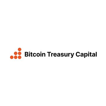 The Bitcoin Treasury Capital logo featuring an orange hexagonal dot icon next to the company name on a white background.
