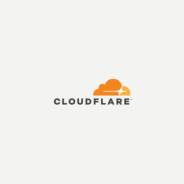 The Cloudflare logo displayed on a white background, featuring the iconic orange cloud icon above the 'CLOUDFLARE' wordmark.