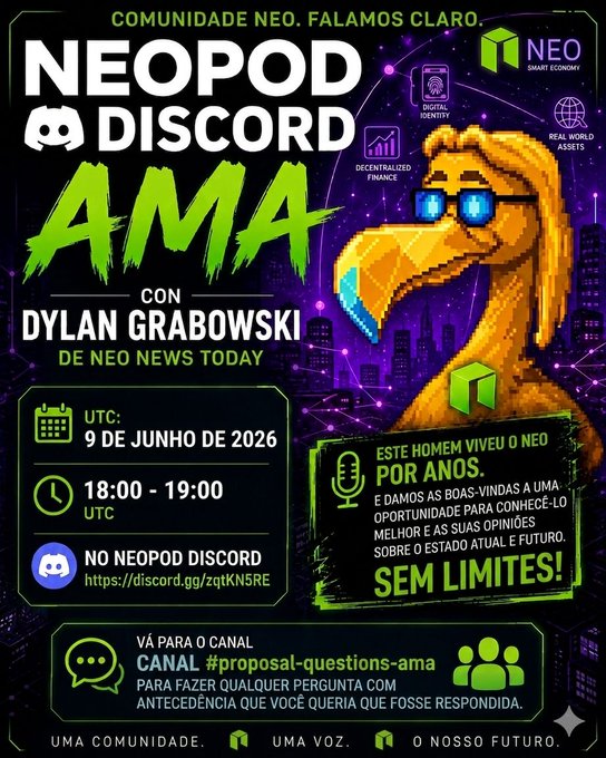 The image features a poster advertising an event called "AMA" with a cartoon bird as its central figure, wearing sunglasses and standing against a purple background. The poster also includes information about the event's date, time, and location, along with details about the event's hashtag (#proposal-questions-ama). Additionally, there is a link to the post on social media where followers can ask questions or share their thoughts about the event.