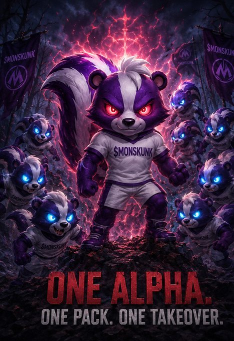 The image features a cartoon character, likely a cartoon dog or raccoon, standing in front of a group of other cartoon characters. The main character has a red nose and is wearing a white shirt with "Monk" written on it. The background of the image is dark purple, which contrasts with the bright colors of the cartoon characters. There are also some text elements present in the image, such as the words "One Alpha." and "One Pack," suggesting that this might be an advertisement or promotional material for a product or service related to the cartoon character.
