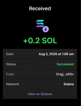 The image shows a successful Solana transaction confirmation of "+0.2 SOL" received on Aug 5, 2026 at 1:06 am from the wallet "DHgj...bR5n," which corresponds to the user's purchase of 3 million $BULLKING tokens by sending 0.2 SOL to the specified contract address (Dw8okb8BLa3LAkxRfE3hpZkkMdCQkBn7iM1i4rTRHZ2b).