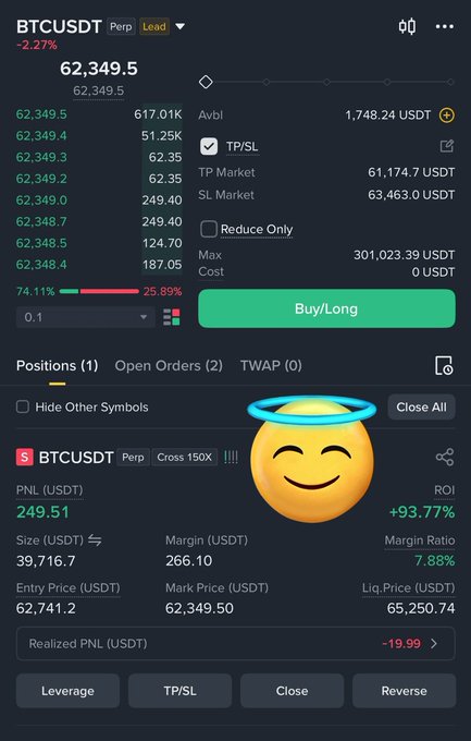 The image shows a screenshot of an email from someone named John who has posted about his recent success with trading Bitcoin. He is excited about his gains, stating that he now has $1k+ in profit. The email contains details about his trades, including a positive message and symbols such as a smiling face (with the eyes being replaced by a fake smile) and two dollar signs placed at the bottom of the post. John's goal seems to be to encourage fellow traders with similar success stories or to promote trading Bitcoin for those looking to make money through cryptocurrency investments.