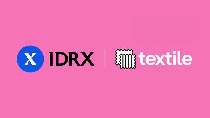 A pink background displaying the logos "IDRX" and "textile" side by side.