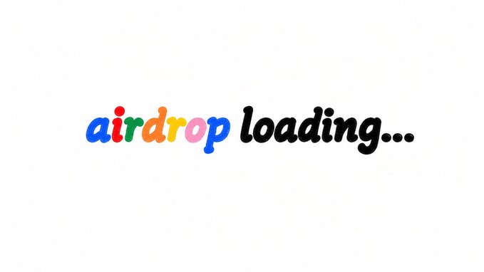 A simple white screen with the colorful Google-style text 'airdrop loading...' in black.