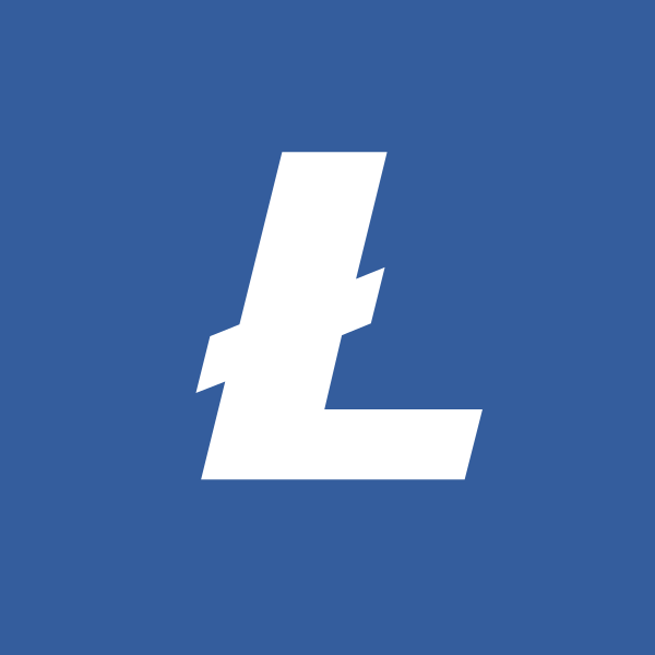 The Litecoin (LTC) logo is displayed in white against a blue background, symbolizing the cryptocurrency mentioned in the post about Litecoin's network activity milestone, where its daily Adjusted Economic Value has tripled compared to last year.