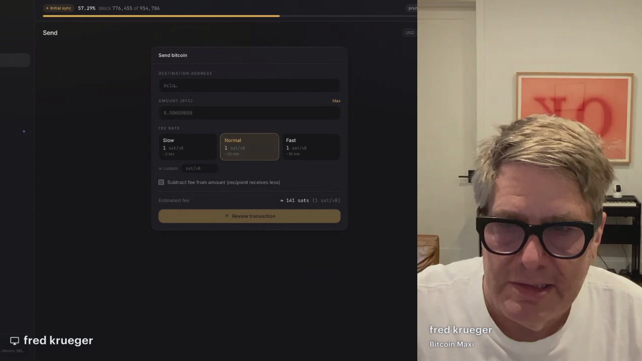 The image shows a computer screen with an open web browser window displaying a webpage about Bitcoin Knots. A man wearing glasses is looking at the screen, possibly reading or learning more about this topic. The text "I reskinned Bitcoin Knots" in the image suggests that the person might be interested in Bitcoin and has recently reskinned it to improve its performance or security.