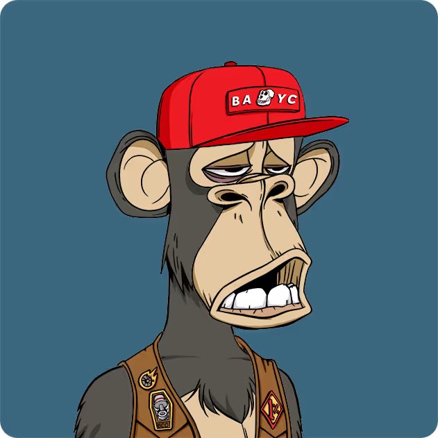 A cartoon Bored Ape wearing a red cap that says "BAYC" with a weary, tired expression, fitting the Vietnamese post about pushing through a difficult Tuesday ("gm ct") with a prayer of not getting paused, wishing everyone a green and smooth day for "taco tuesday."