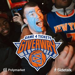 The image features a group of people, including one man with blue face paint, who are celebrating at a basketball game. The text "GAME 4 TICKETS GIVEAWAY" is displayed above them, indicating that they have won tickets for the event. A person in the crowd is holding up their phone to take a picture or share the good news on social media. The image also includes an announcement about a giveaway related to basketball games and tickets, which could be of interest to those who attended the game.