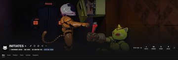 A dark, blurry image of what appears to be a video game loading screen with character art and some UI elements at the bottom.