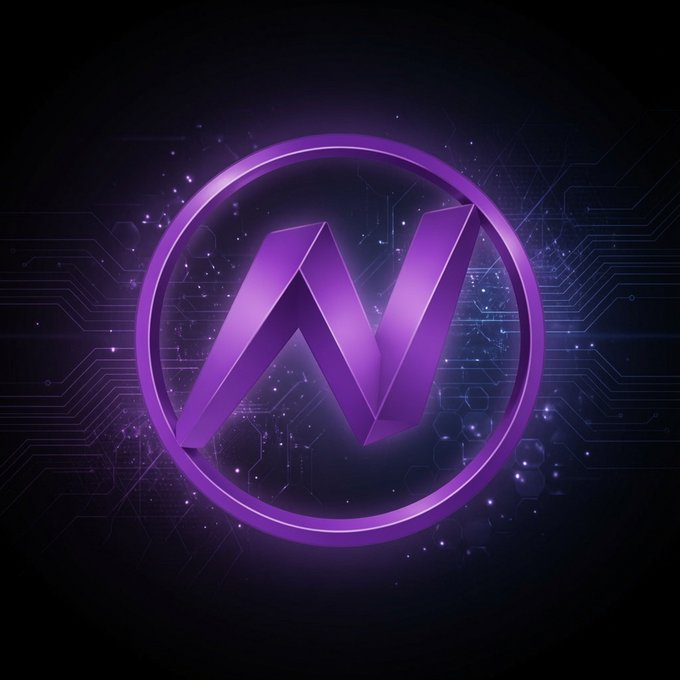 The image features a purple logo with an "N" shape, which appears to be a symbol or code related to the ONLIVE project. The text "ONLIVE" is written below the logo, indicating that this is a milestone for the project's completion. The background of the image is black and filled with various lines and dots, suggesting a futuristic or technological theme. The post also mentions that the project will be releasing the complete version in the next few days.