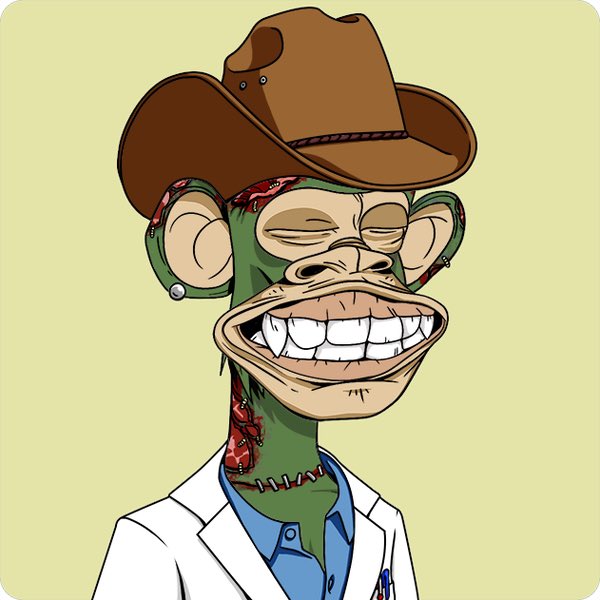 The image features a cartoon depiction of a monkey wearing a cowboy hat and a white lab coat with a blue collar, giving off an impression that he might be a doctor or a scientist. The background color is yellow, which contrasts with the brown cowboy hat on the monkey's head. The caption "If you'r a Chinese-speaking monkey. But I didn't follow you, that' s my problem. Please leave a message for me to follow Are you a monkey?" suggests that there might be an underlying theme or story related to the monkey being a doctor or scientist from another country.