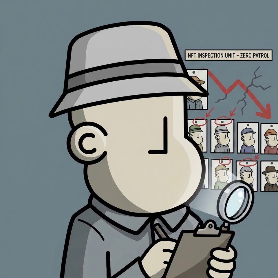 The image features a cartoon character wearing a hat and holding a clipboard with a magnifying glass over some papers, possibly examining documents or evidence related to a case. The caption of the image reads "Guys, I’m so sorry but it has been confirmed. NPC ( @npconchain ) going to zero." This suggests that there is an ongoing investigation involving the character and their role in solving a mystery or crime.