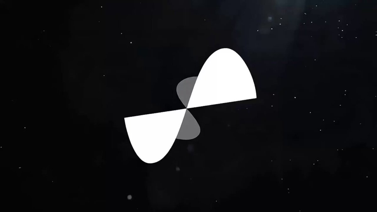 The image features a large white logo with two symmetrical wings, which are connected by a line. The background of the image is black, creating a stark contrast between the white logo and the dark background. The text "quip network" is written in the bottom left corner of the image, while the phrase "Most people still see quantum computing as a future thing." is written in the top right corner.