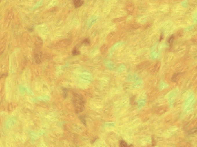 An abstract textured image featuring a mottled pattern of yellow, green, and brown hues that resembles paint strokes.