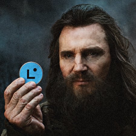 A rugged, bearded warrior holds up a glowing blue token displaying the Linea "L" logo, set against a dark, mystical backdrop. The image evokes the Ethereum Layer-2 chain's cryptic, awakening moment—suggesting that significant $LINEA news is about to emerge from the shadows.