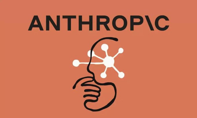 An orange graphic featuring the bold text "ANTHROPIC" above a stylized line drawing of a head in profile with a network/molecular design inside the brain, representing the AI company's intellectual technology. The image visually reinforces the breaking news about Anthropic's upcoming IPO, with its branding symbolizing the AI innovation driving the company's market debut.