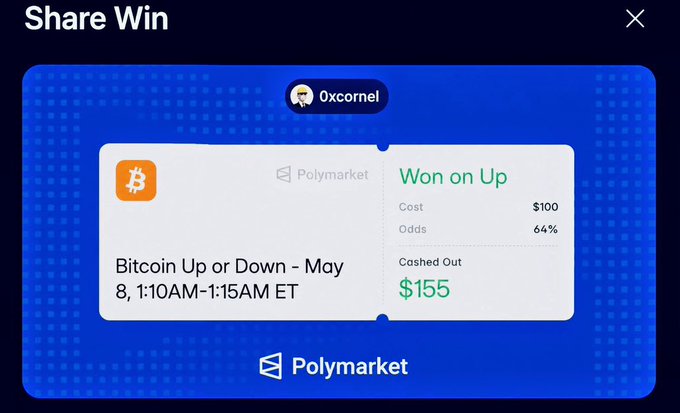 xtract.com/share-win is displayed on a blue background, with a white text box containing information about a share win event for Bitcoin.