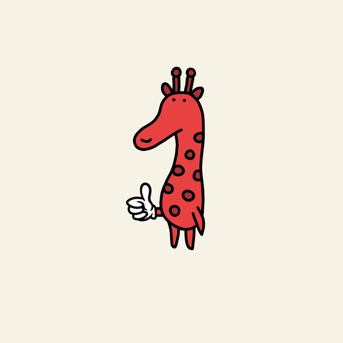 A cartoon red giraffe with black spots and a thumbs-up gesture is shown against a cream background. The image symbolizes a "yes" or approval vote, relating to the post's discussion about a community supporter who consistently likes and engages with posts.