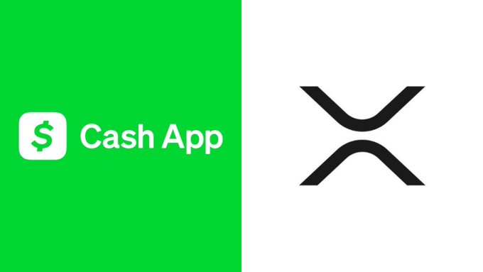 The image shows the Cash App logo alongside the XRP cryptocurrency logo, visually representing Cash App's expansion of crypto access to XRP for over 50 million users.