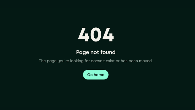 A dark-themed 404 error page displays "404" in large white text, along with the message "Page not found" and "The page you're looking for doesn't exist or has been moved," accompanied by a teal "Go home" button. The image relates to the post by visually suggesting their website section has been removed or taken down, mirroring the disappearance of Edel Token's tokenomics information.