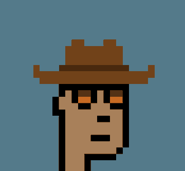 A pixel art character wearing a brown cowboy hat against a blue background, styled in the distinctive retro 8-bit NFT aesthetic. The image represents a "Cowboy Punk" NFT, which the accompanying post highlights was purchased for 100 ETH (approximately $157,000) by a new crypto whale.