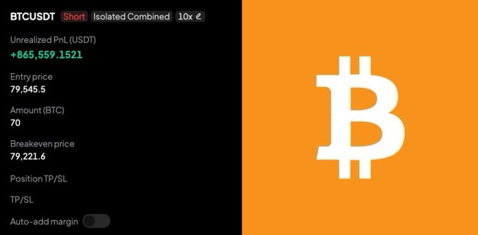 !!!This image shows a screenshot of a cryptocurrency trading platform called Bitcointalk where someone has made a significant profit from Bitcoin investments. The title "BITCOIN IS CRASHING." indicates that the coin is currently experiencing a substantial drop in value, while a graphic representation of the symbol "B" suggests that it's one of the main coins they invested in. Another piece of information on the screen shows that their current position is worth nearly $1,000,000 and that they are giving back $1,000 to their community by reposting the post or joining the VIP community.
