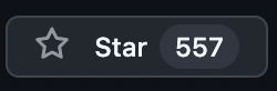 A GitHub-style button displays "Star 557," indicating that the repository currently has 557 stars. This relates to the post's update, which notes that the project is 161 star votes away from reaching Bitcoin Knots' 718 total, meaning the displayed 557 count plus 161 additional votes would equal the 718 target.