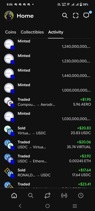 The image shows a phone screen displaying a list of cryptocurrency trading platforms, including Bitcoin Cash, Ripple, and Ethereum. The phone's home screen also has a message from someone named Jesse Pollak, who wrote about his journey with these platforms and how they have helped him grow in the crypto world.