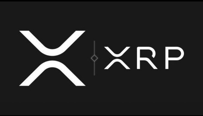 The XRP cryptocurrency logo, featuring the distinctive X symbol and "XRP" text in white on a black background.