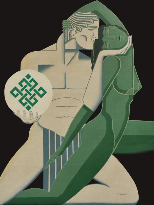 An abstract, stylized illustration of two figures—one light and one green—intertwined in an embrace, with the light figure holding a circular emblem featuring a geometric knot pattern. The image serves as a visual metaphor for the unpredictable, human element in ritualistic or rule-based systems, echoing the caption's theme that rigid protocols lack the intuition to anticipate unexpected shifts.