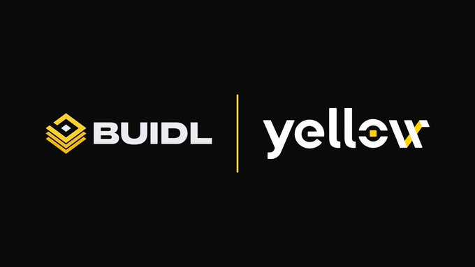 The image features two logos, one yellow and one black, placed side by side against a black background. Below these logos are descriptions of the companies they represent.