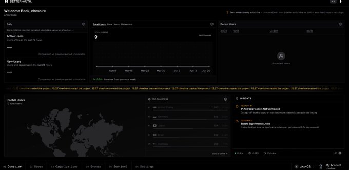The image is a screenshot of an online account dashboard, featuring various sections and tabs related to user information and purchases. The main focus of the image is a post about purchasing Zk.x402 routing with an "XK..." button that says "@better_auth" above it. The text in this post provides information on how users can purchase their API and the associated shipping details.