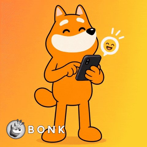 The image features a cartoon dog standing upright with its arms outstretched, holding a cell phone up to its face as if it's making a call or looking at something interesting on the screen. The background of the image is yellow, which contrasts nicely with the orange color of the dog and adds depth to the scene. In the bottom right corner of the image, there is text that reads "Gm MoonPay". This suggests that the image might be related to a product or service called Gm MoonPay, possibly an app or feature on a cell phone.