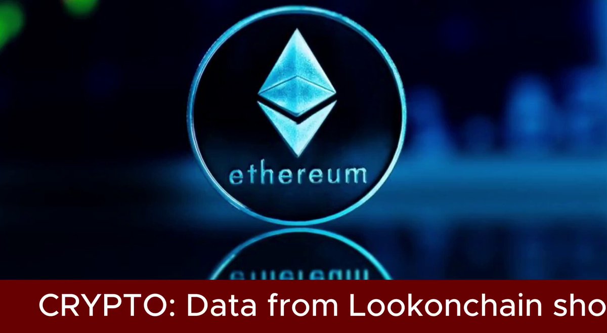 The image features a blue and green cryptocurrency token with the words "Ethereum" written on it, along with a logo that says "Crypto." The text below the image reads "Crypto.: Data from Lookonchain sho". This suggests that there is some data or information about Ethereum stored in a Lookonchain wallet.