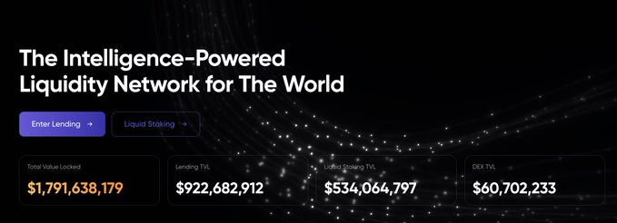 The image displays a dashboard for "The Intelligence-Powered Liquidity Network for The World," showing key metrics including Total Value Locked ($1,791,638,179), Lending TVL ($922,682,912), Liquid Staking TVL ($534,064,797), and DEX TVL ($60,702,233). This visualizes Lista's substantial liquidity scale, supporting the post's announcement about expanding their curator network on Ethereum mainnet and inviting curators, whales, treasuries, and protocols to partner.