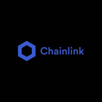 The image features a logo with a hexagon shape and the word "chainlink" written inside it. The background of the image is black, which contrasts with the blue color of the hexagon. Below the hexagon, there's text that reads "NEW: Chainlink will power the official FIFA World Cup prediction market partner, enabling instant payouts and market resolutions for billions of football fans worldwide." This text provides context to the logo and its purpose in the image.