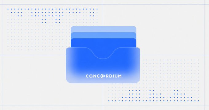 The image features a stylized blue file folder icon on a light grid background with dotted accents, displaying the text "CONCORDIUM" at the bottom—visually representing the organized, registry-based approach Concordium uses to provide AI agents with verifiable on-chain credentials and clear authorization records.