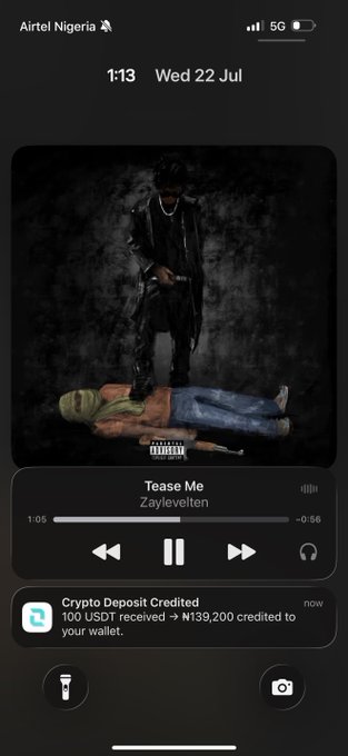A phone screenshot shows a Spotify Now Playing screen for "Tease Me" by Zaylevelten at 1:05, paired with a dark parental advisory album cover featuring a hooded figure standing over someone on the ground, fitting the post's hype about "tenski" delivering hard-hitting music.