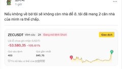 A screenshot of a financial chart showing ZECUSDT trading pair on Binance with a current price of 53.580.35, displaying a 24-hour price movement graph with red and green indicators.