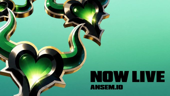 A promotional graphic for the now-live launchpad at ansem.io features ornate green-and-gold heart motifs on a teal background alongside bold "NOW LIVE" text. The artwork visually captures the post's defiant tone of building an independent gateway within a guarded crypto landscape.