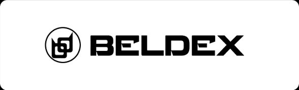 A black-and-white logo for 'BELDEX,' featuring a stylized 'B' enclosed in an oval next to the wordmark.