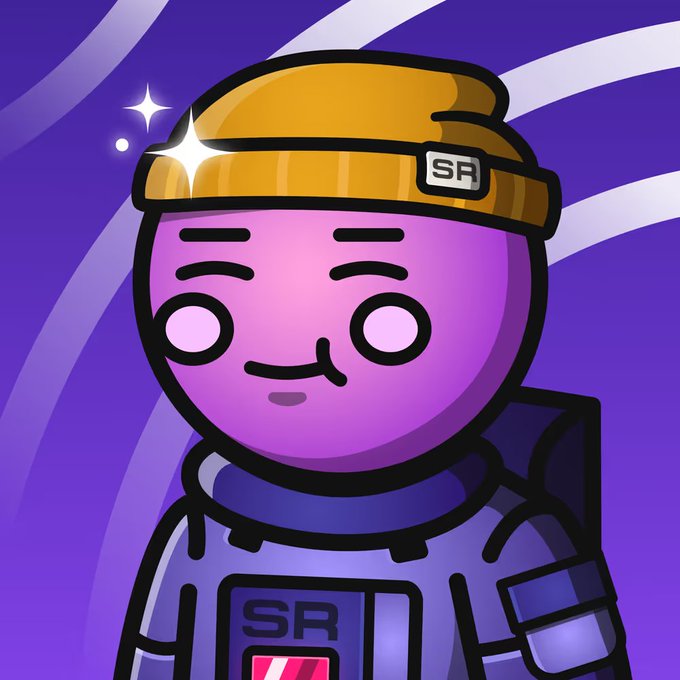 The image features a cartoon character wearing a purple suit with a yellow hat that says "SP" on it. The character has a big smile, giving off a friendly vibe. The background of the image is purple, which complements the color of the character's hat and adds to the overall visual appeal. There are also stars scattered throughout the image, adding an element of whimsy and making the post more engaging for viewers.