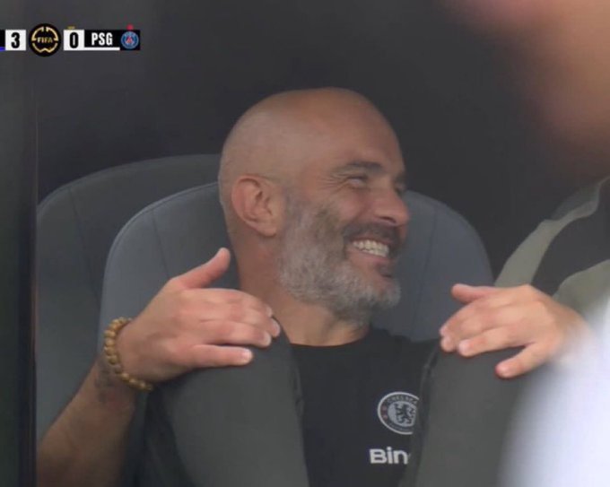 A smiling coach, with the score "3 0" and "PSG" visible, likely represents victory and relief from a potentially losing bet, aligning with a "score first promo" safety net.
