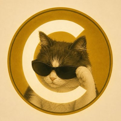 A cool cat wearing black sunglasses poses in a circular gold-and-cream frame, serving as a new profile picture for the “$CATE Army.” It fits the “CATE WORLD ORDER” and “#NewProfilePic” post.